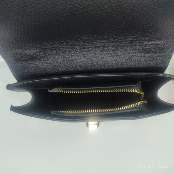 Charlie Leather “Gianella” Black Leather with Fur Handbag & Crossbody–NWT - Picture 6 of 12